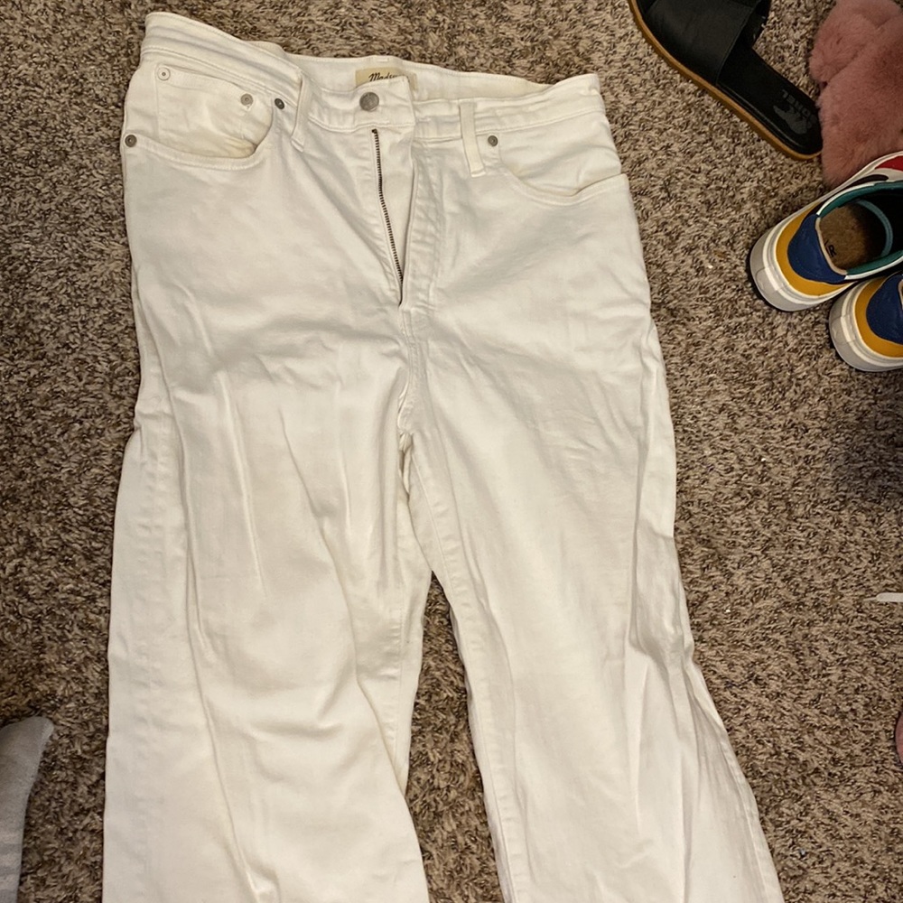 MADEWELL WHITE SLIM WIDE LEG CROP